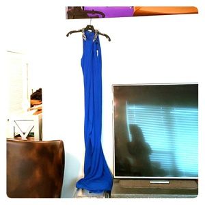 Sz 8 Carmen Marc Valvo evening gown. BLUE. NWT